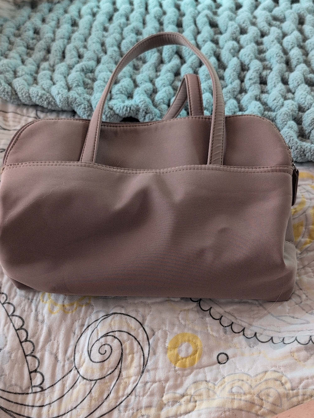 Talbots Taupe Shoulder Tote